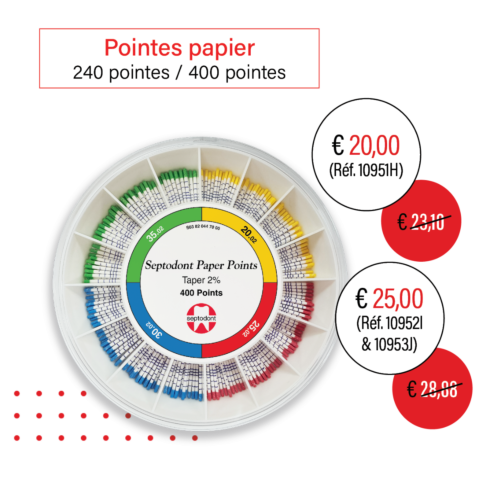 Pointes papier, pointes de papier calibrées